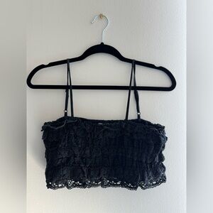 Navy Blue Lace Bandeau w Straps